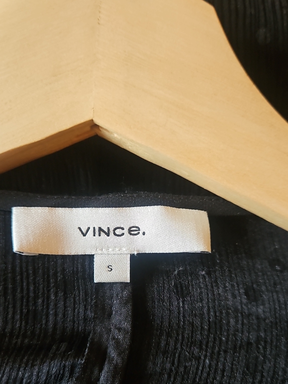 VINCE  Black Dot Jacquard Ruched Long Sleeve Silk Chiffon Blouse - Picture 4 of 5